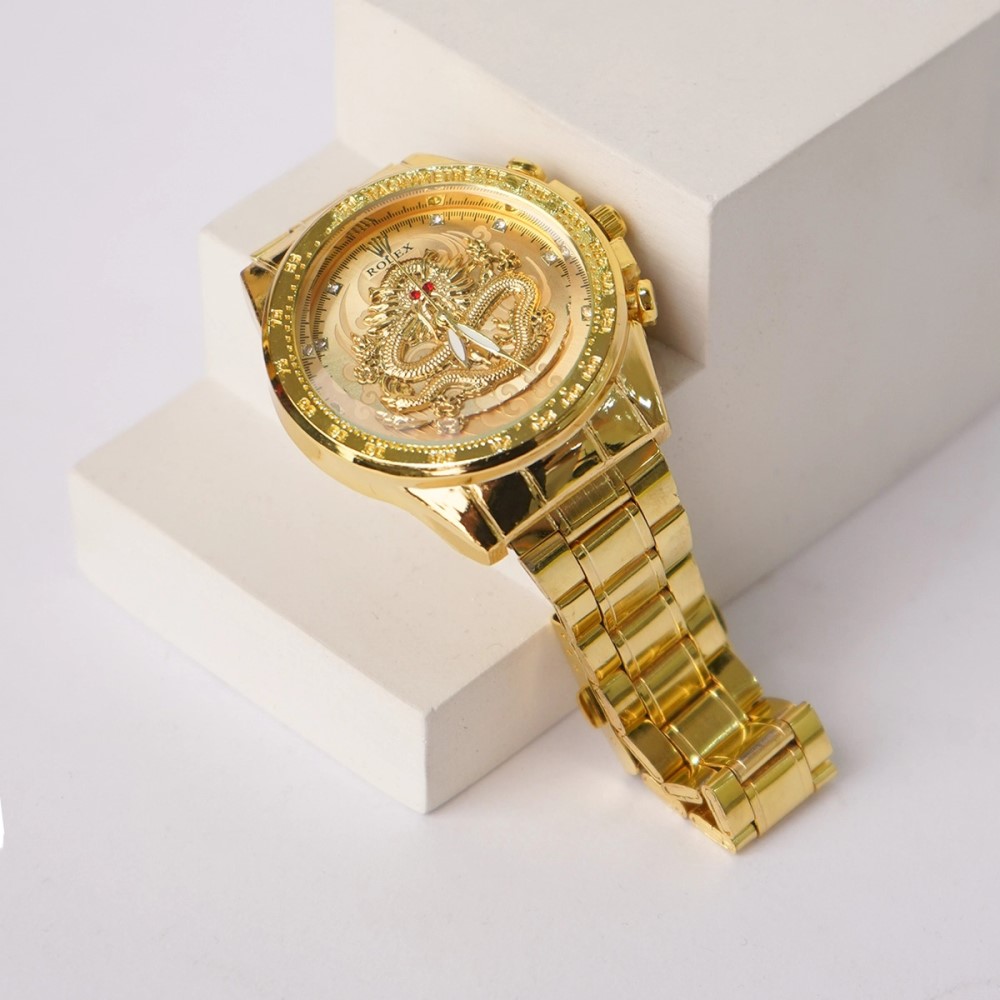 ساعت مردانه طلایی مدل DRAGON