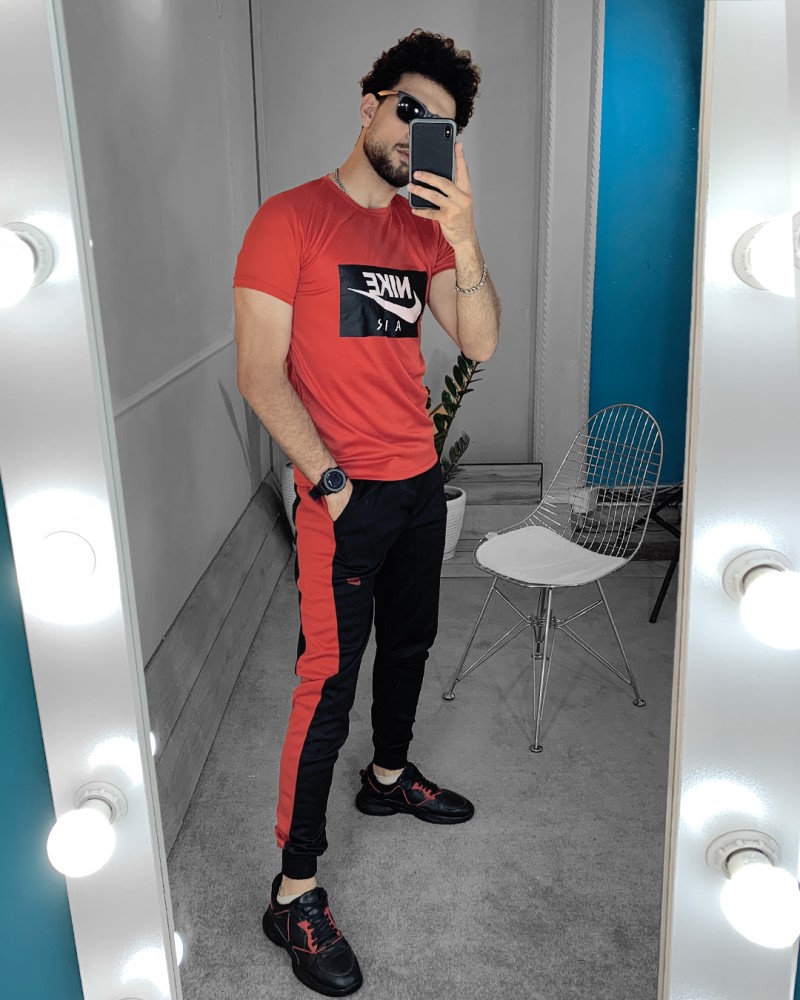 ست تیشرت شلوار Nike Air قرمز مردانه مدل Rana