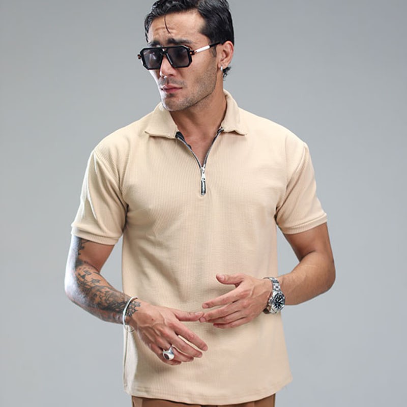 تیشرت مردانه یقه زیپ دار مدل Arban ( درچند رنگبندی )