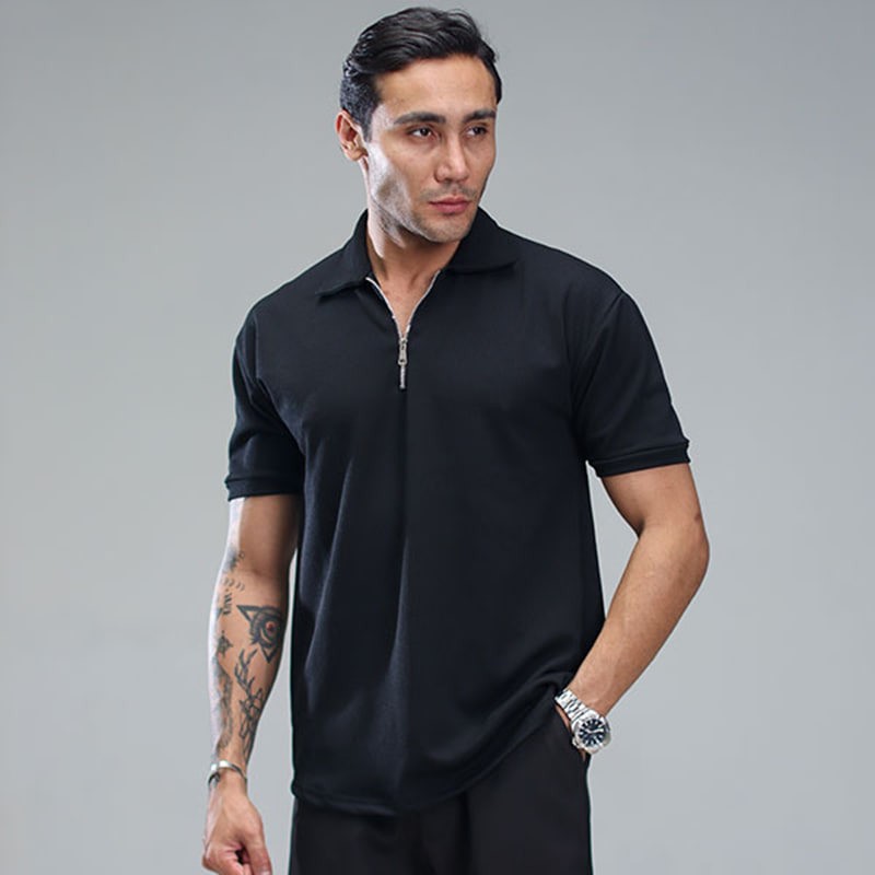 تیشرت مردانه یقه زیپ دار مدل Arban ( درچند رنگبندی )