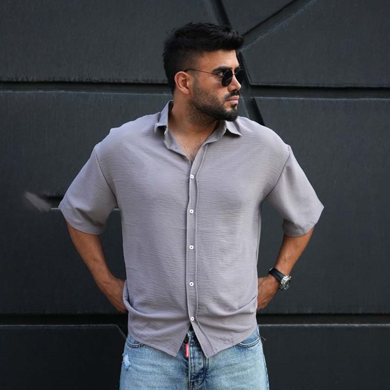 پیراهن آستین کوتاه مردانه مدل باکسی ( در 5 رنگبندی )