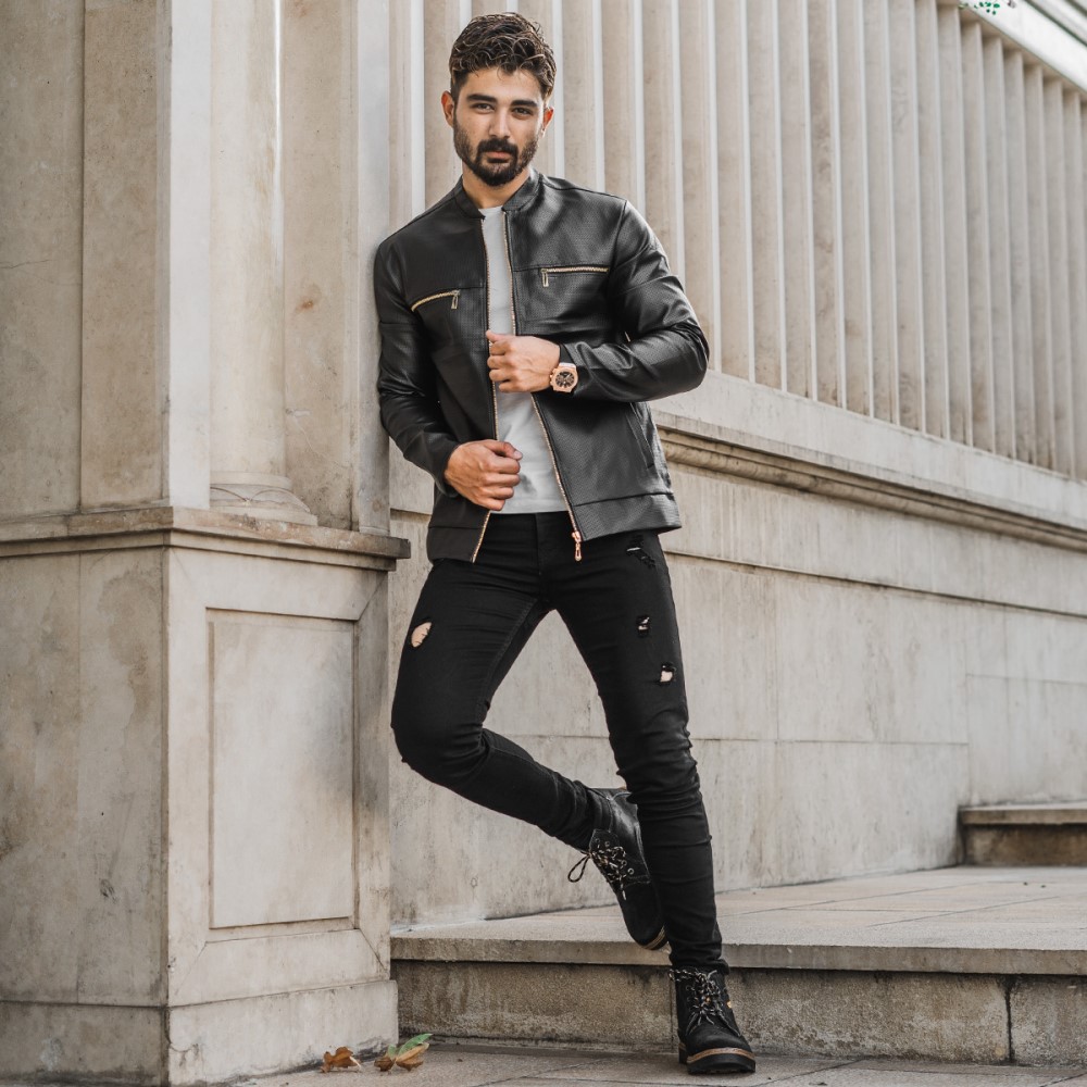 کاپشن چرم مردانه مدل SERGIO