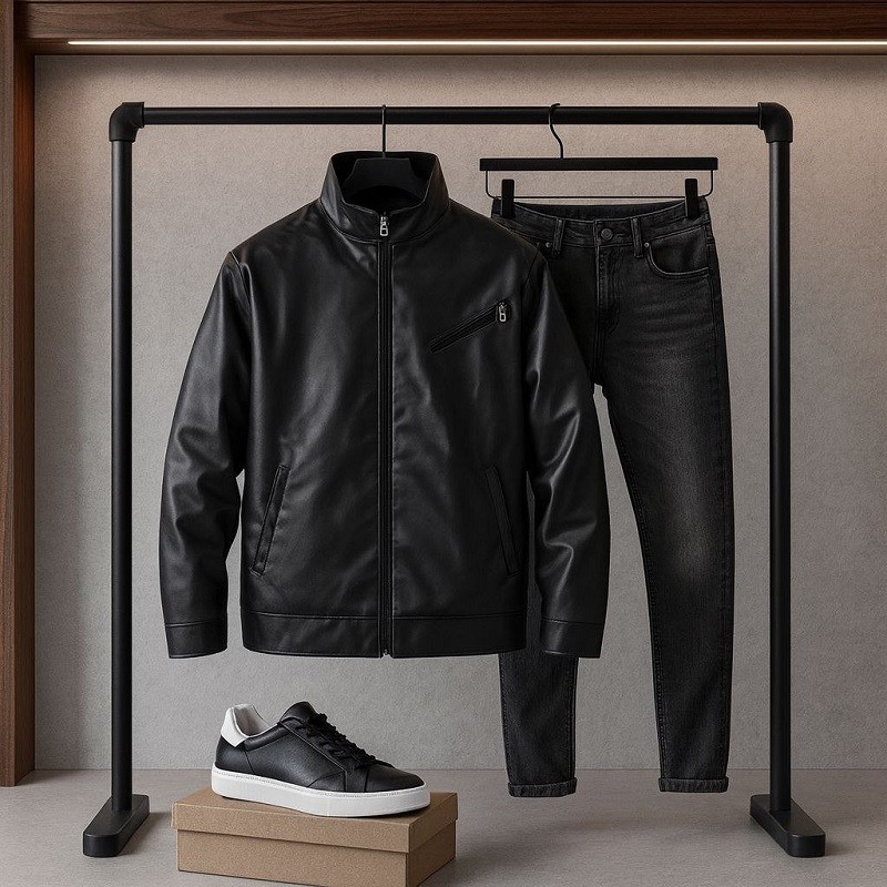 کاپشن چرم مردانه مدل Babak