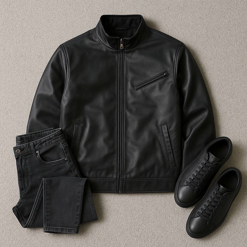 کاپشن چرم مردانه مدل Babak