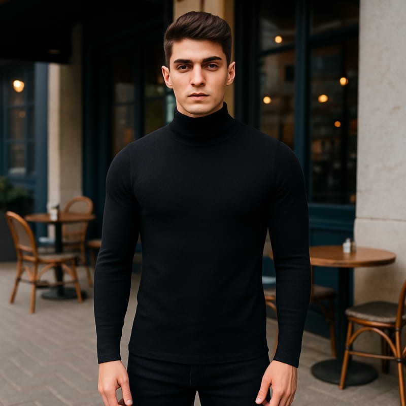 پلیور بافت یقه اسکی مردانه مدل Ersan ( در 2 رنگبندی )