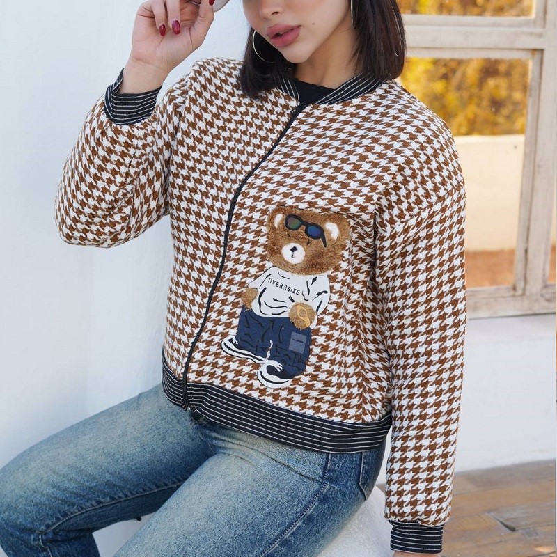 بامبر زنانه طرح تدی - قهوه ای