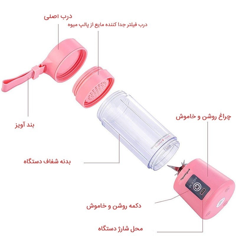 مخلوط کن شارژی 6 تیغ JUICE CUP