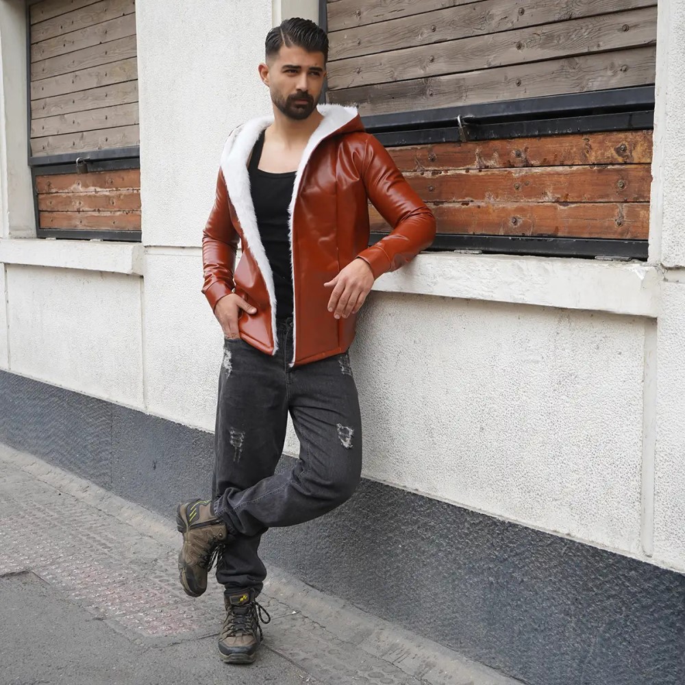 شنل چرم مردانه مدل روزبه