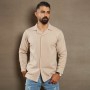 پیراهن مردانه کرم مدل آریا