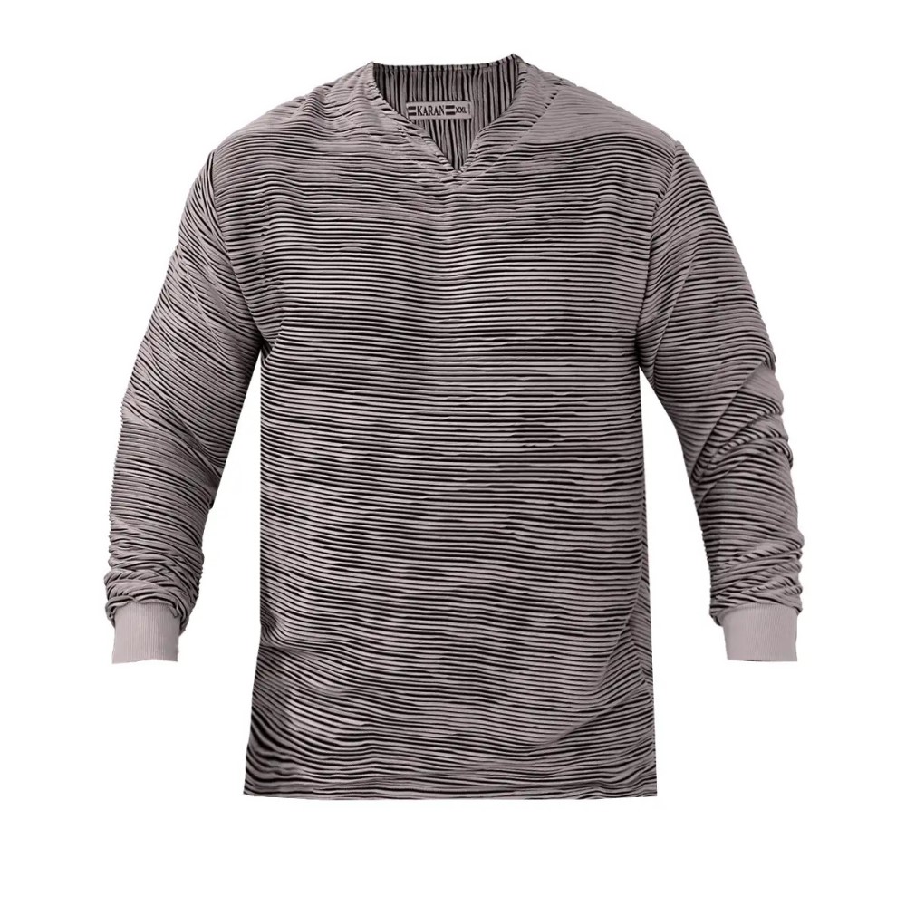 تیشرت آستین بلند یقه کوبایی مدل Nivad ( در 5 رنگ بندی )